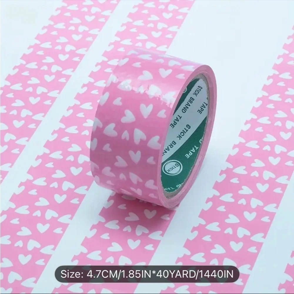 Pink Heart Packaging Tape Shipping Packing Tape Cute Mailer Supplies 40 Yards